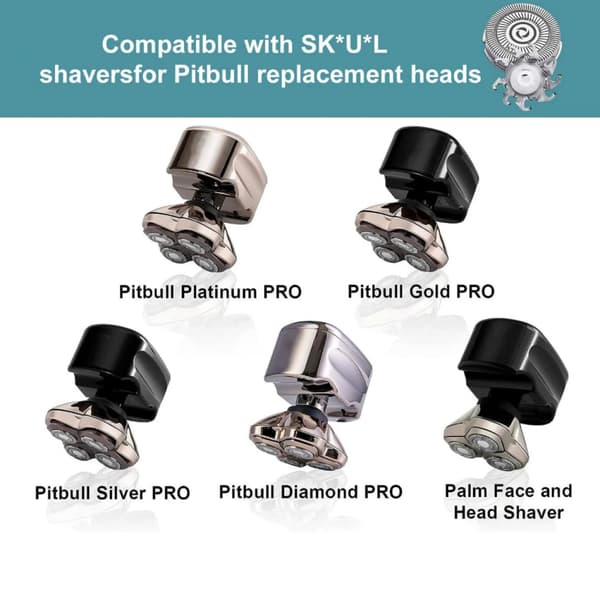 12 stk. Udskiftnings barberblade til Skull Shaver Pitbull Gold PRO