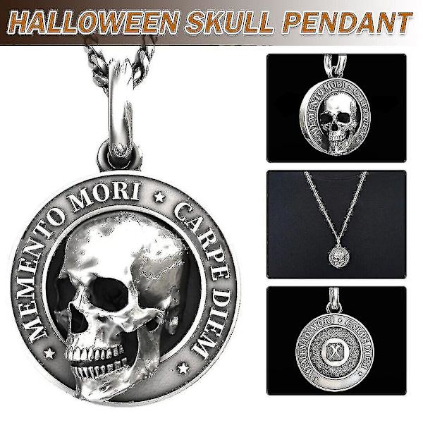 Memento Mori Pääkalloriipus Kaulakoru Miehille Goottilainen Punk Korulahja Asuste