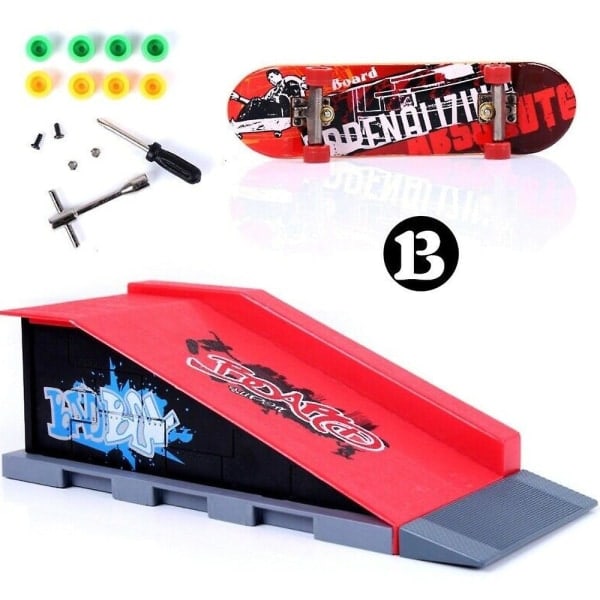 Mini Finger Skateboard Arenasett Barnas Lekesett Skatepark Park Ramp B