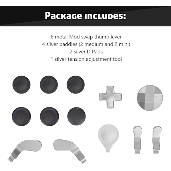 Udskiftningsarme til Xbox One Elite Series 2, 13 i 1 Metal Joystick Udskiftningsdele, Gamepad Swap Joysticks Udskiftnings Paddles Tilbehør