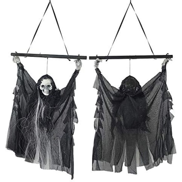 Halloween-koriste Riippuva Haamu Sähköinen Riippuva Haamu Valo Silmät Pelottava Ääni Kallo Riippuva Rekvisiitta Temppu Temppu Sisätiloissa (13 x 9 tuumaa)