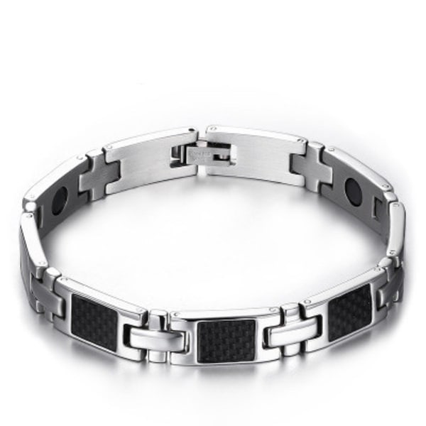Nytt magnetiskt armband i rostfritt stål för män med inlägg