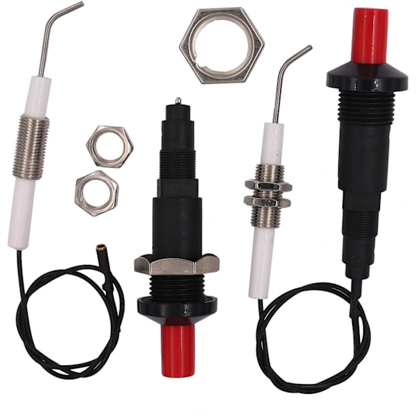 Paket piezo tändare gasgrilltändare med tryckknapp Universal keramisk elektrod 30 cm