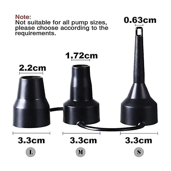 3-pack uppblåsbara pumpmunstycken huvud, luftpump uppblåsningsadapter Tillbehör för partiell luftbädd X