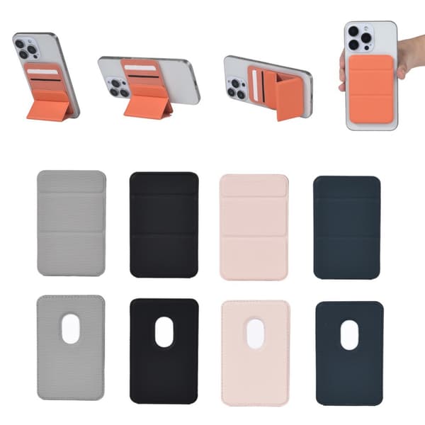 MagSafe Magnetisk Pungstativ, Telefonkortholder med Foldbart Stativ, Kompatibel med iPhone, ID- og Kortopbevaring White