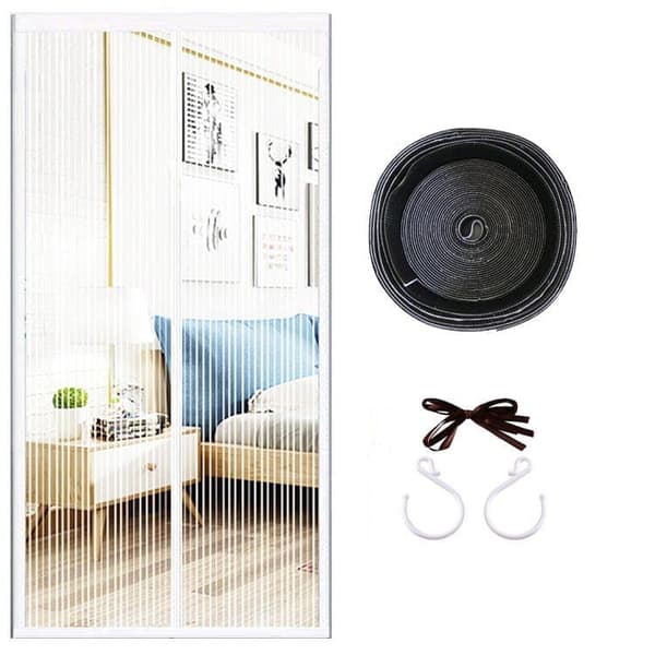 Magnetisk myggnett til dør, terrassedør Hvit{f3} White 100*210cm