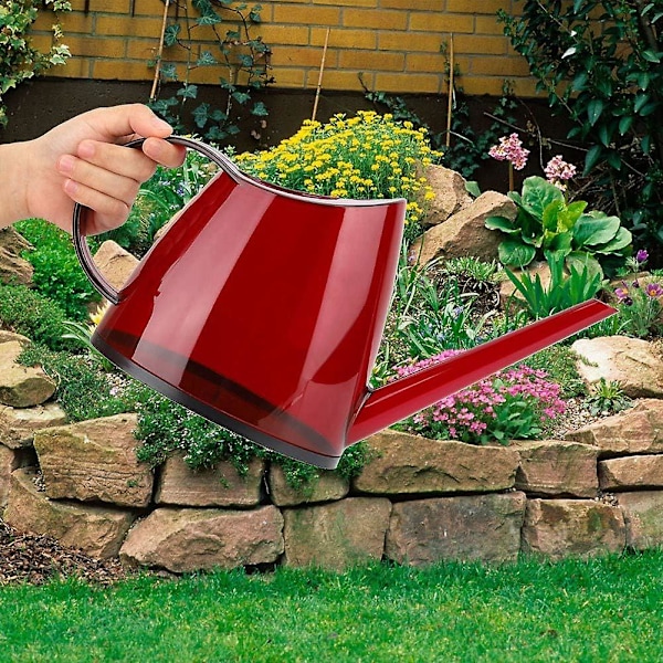 Vandkande til Indendørs Planter, Lang Tud Havevandkande, 1,4L Indendørs Vandkande til Potteplanter, Blomster, Sukkulenter (Transparent Rød)
