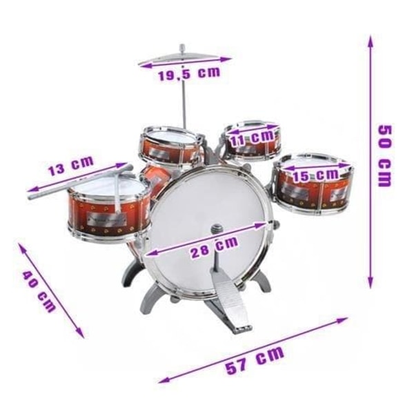 Mini Trumset för Barn / Mini Trummor - 5-delars
