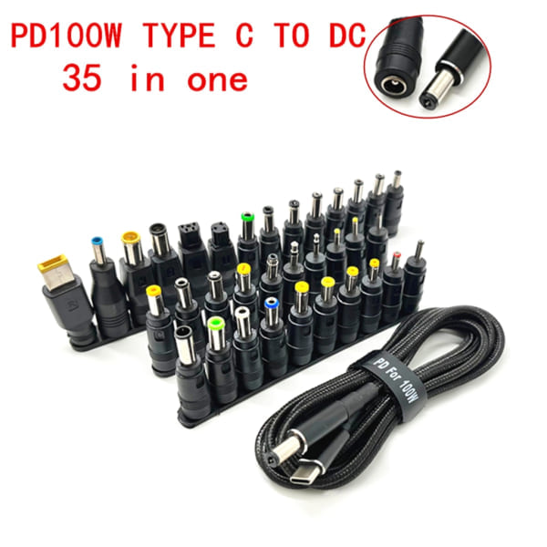 TypeC PD Latauskaapeli Usb-C DC Virtamuunnin 34 Pistokkeeseen Uros Kannettavan Tietokoneen Laturin Virtaan