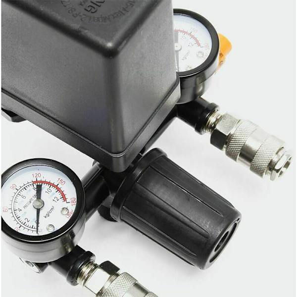 Trykkregulator med trykkbryter for kompressor Trykkbryter med 2 displayer