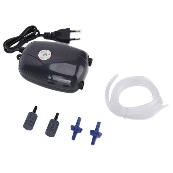 Syrepumpe Liten Profesjonell Mute Oxygenation Akvarium Luftpumpe EU-kontakt 220V for Fiskeoppdrett Dobbelthull