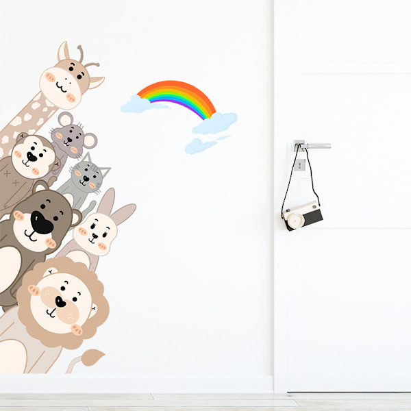 Animal Corner Barn Stickers Dekaler Skala och Fäst Avtagbara för Barnrum Sovrum Vardagsrum Konst Väggmålningar Dekorationer