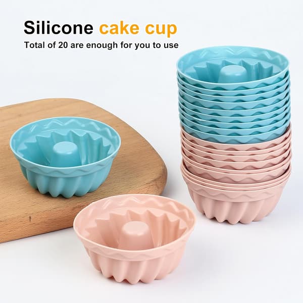 Silikon Julkakformar Återanvändbara Brioche Bakformar Set Om 20