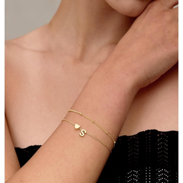 Sirlige Initial Hjerte Guld Armbånd til Kvinder Trendy, Bogstav Charm Armbånd Smykker Søde Enkle Mode Kæde Armbånd til Kvinder Gave 4
