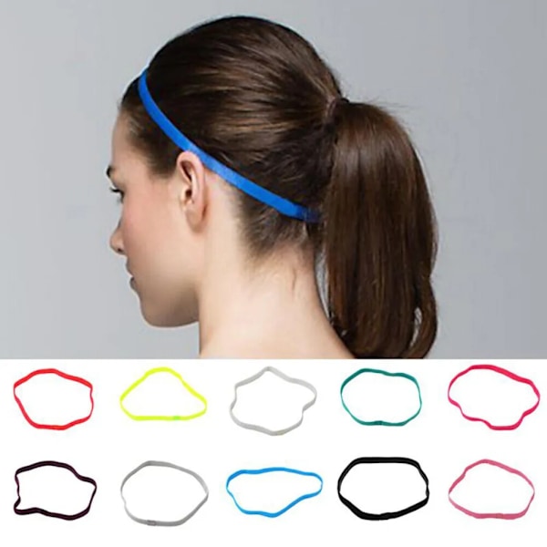 12x Färgglada Hårband Sport Pannband Svettband Fitness Jogging Tennis Löpning Svett Hårband
