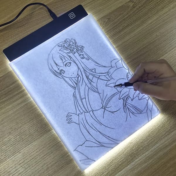 LED Tegneplade 3-Niveauer Dæmpbar Bord Animation Maleri Pædagogisk Legetøj Gave Justerbar Lys Notesblok Til Børn A5-3 Level Dimmable