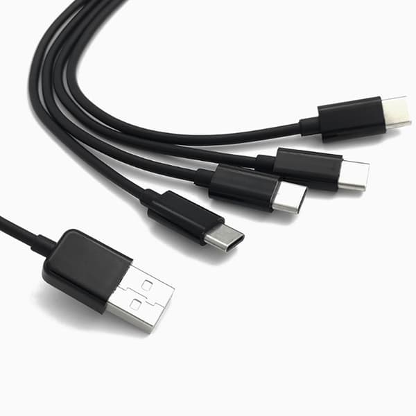 USB C Langt Opladerkabel Multi-Port Opladerkabel Black