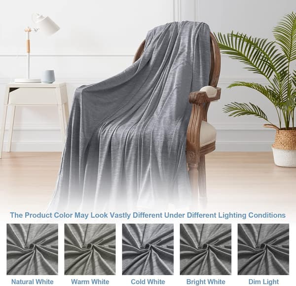 Køletæppe til varme sovende, tyndt let åndbart blødt dobbeltsidet køletæppe til sommer, lindring af nattesved Dark Grey