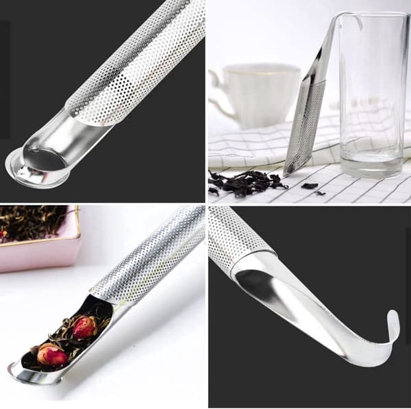 2x Te-si rør i rustfrit stål, te-infuser med mesh