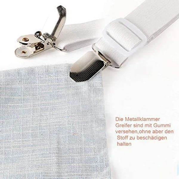 Justerbare lagenstropper, 8 elastiske stropper med metalclips til lagner, madrasser, sofa