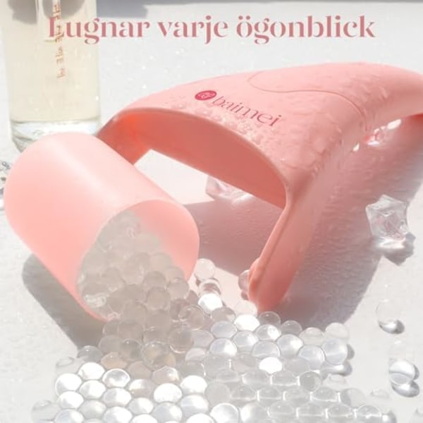 Jade Roller & Gua Sha Set i Rosenkvarts - Ansiktsmassage för Rynkor & Muskelspänningar Pink and green -