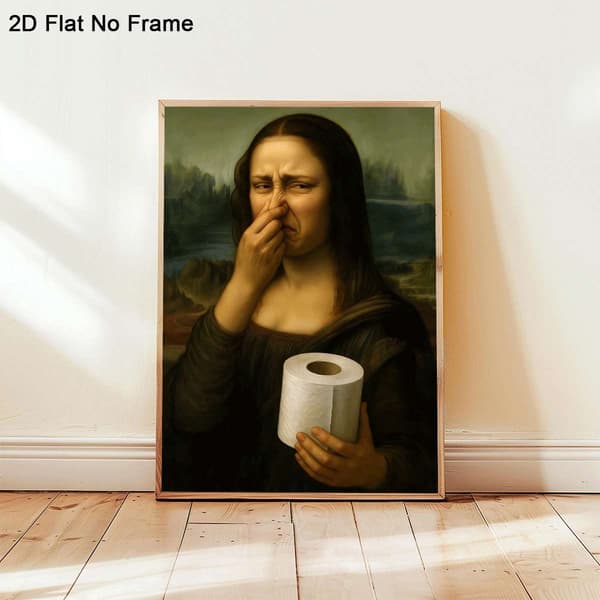 Rolig Mona Lisa Canvasaffisch – Modernt Väggkonsttryck för Heminredning 20x30cm Frameless