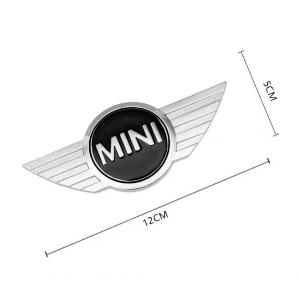 2 stk. sølv sort anvendelig til Mini Nyt Originalt Hood Mini Cooper Emblem Badge