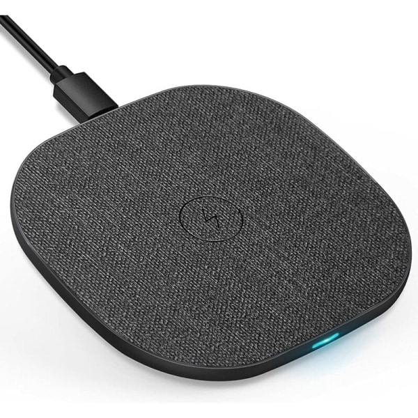 Rask trådløs lader, Qi induktiv ladeplate for iPhone 13 Pro/12/11/X/xr/8, Samsung Galaxy s21/S20/s10, note 20/10 ultra og Huawei p30