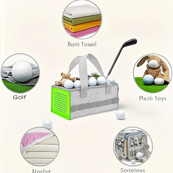 Golftaske – Multi-lomme organizer til udstyr og tilbehør Green