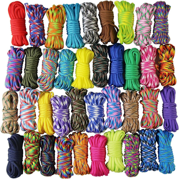 Värillinen Paracord-rannekoru - 10 kpl Selviytymisköysisetti
