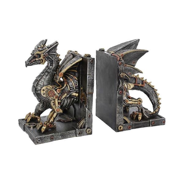 Dracus Machina Steampunk Drage Bokstøtte 27cm