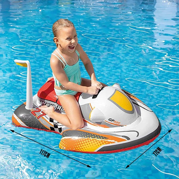 Oppblåsbare vannleker for jetski, kompatible med barn, klassisk motorbåtstil, luft