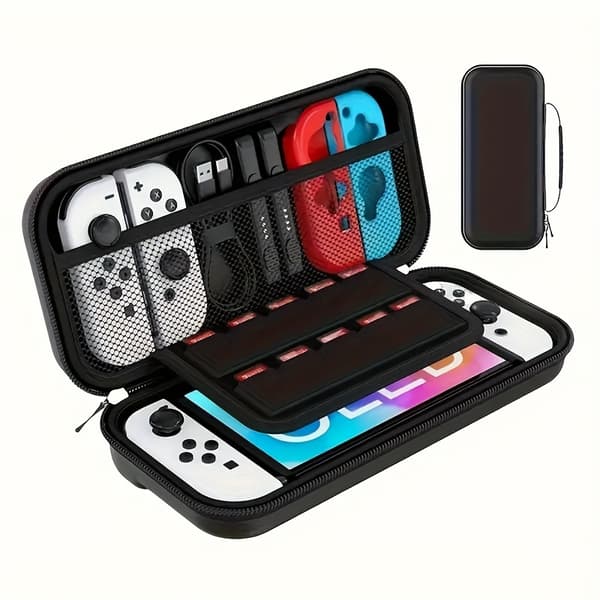 Switch Rejsetaske – PU Læder Opbevaringstaske til Konsol & Tilbehør Black