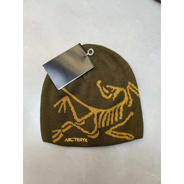 ARC'TERYX Miesten Hat Casual Lämmin Talvi Hiihtopipo Bird Jacquard Chocolate