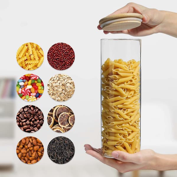 Glassbeholder for spagetti, sett med 3, 2000 ml clear