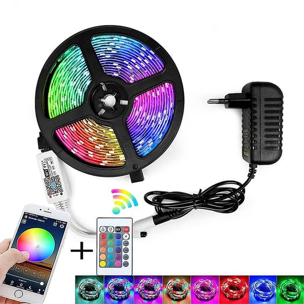 RGB LED Strip Lys SMD 2835 5m Diode Lys Fleksibel Stripe Lampe IR control 5M / Waterproof 2835