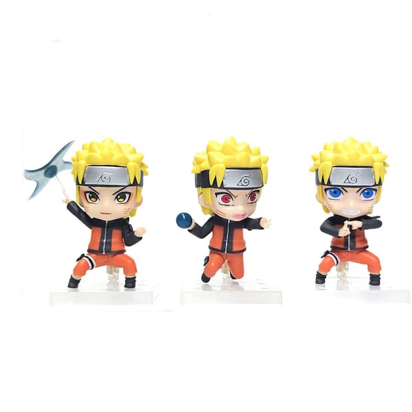 3 stk Mini Uzumaki Naruto Actionfigur Leketøymodell