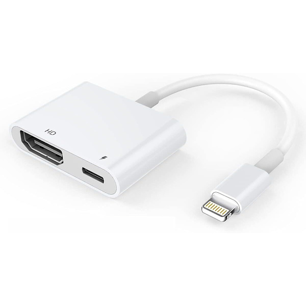 HDMI-sovitin, HDMI-sovitin iPhonelle 1080p Lightning Digital AV -sovitin, HDMI-synkronointi näyttö HDMI-liitäntä iPhonelle & iPadille