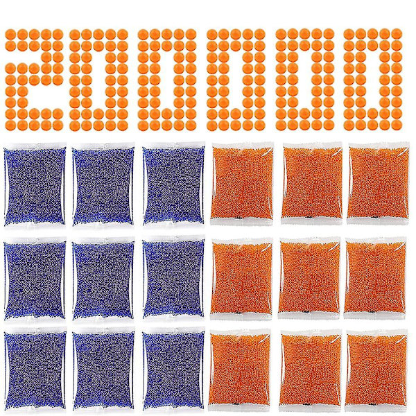 TS-Gelkulor Blaster Ammo Splat Gun Refill (7-8 mm, 20-pack, 8000 stycken per förpackning) kompatibla med Splatter Gall Gun -z(FQ)