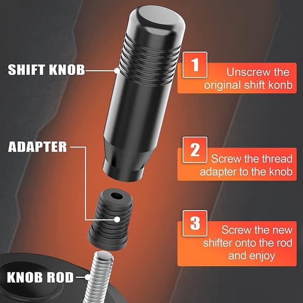 Aikeec Gear Shift Knobs med Adapter Kompatibel med Logitech G27 G29 G920 G923 Driving Force Stick Sim Racing Spil Aluminium Gear Shift Knob Shift