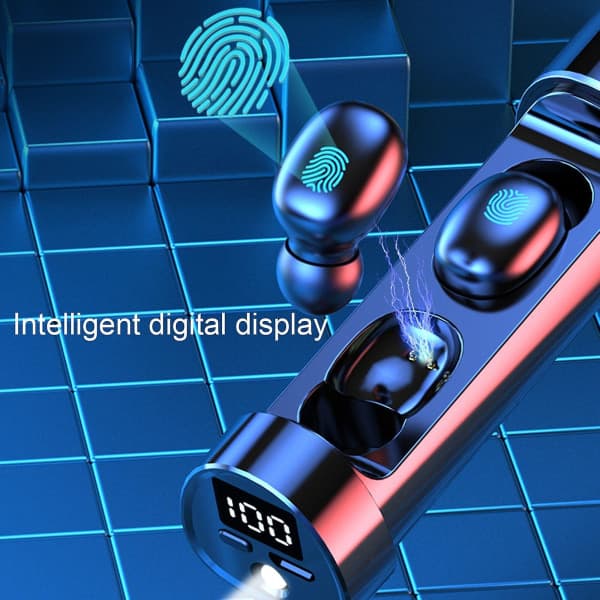 LED-display Hörlurar Trådlösa Bluetooth In-ear Hörlurar Vattentäta