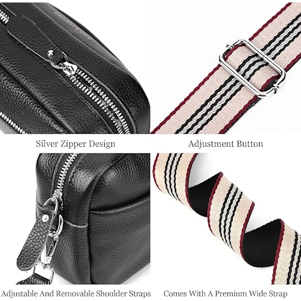 Crossbody-veske for kvinner, liten ekte skinn grønn
