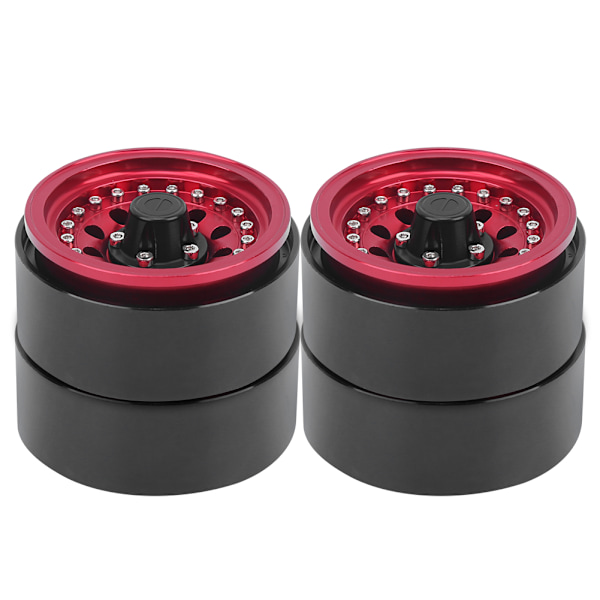 4kpl Alumiiniseos Vanteen NAPA RC Auto Tarvikkeet Sopii 1/10 RC Crawler 1.9 Tuumaa Punainen