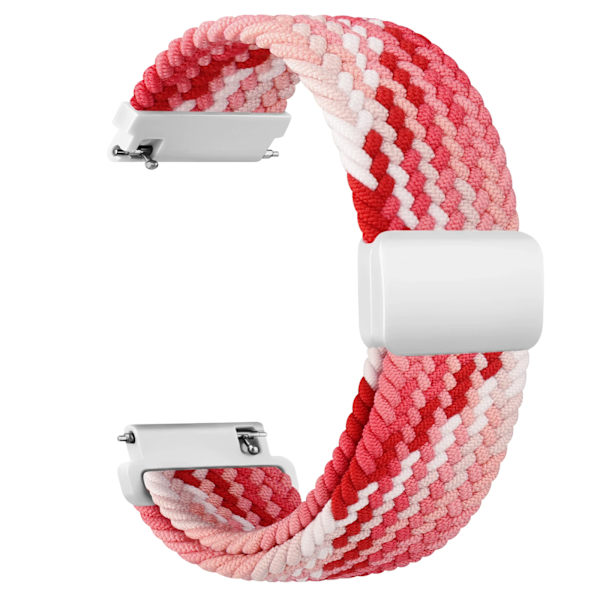 20 mm flätad sololoop för Garmin Vivoactive 5/3/3 musikbandarmband för Garmin VivoMove3/Trend/Sport Venu SQ/SQ2/2plus-rem Rosa och vit Pink and white 20mm