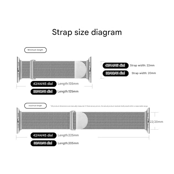 Milanese metall magnetisk klokkearmbånd, egnet for Apple Watch-armbånd iWatch serie 9 3 6 5 SE 7 8 Ultra 2 starlight starlight 42mm/44mm/45mm/49mm