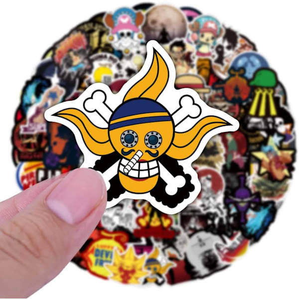 100 kpl One Piece -tarroja, japanilainen klassinen merirosvoseikkailuteemainen anime-tarroja DPiece