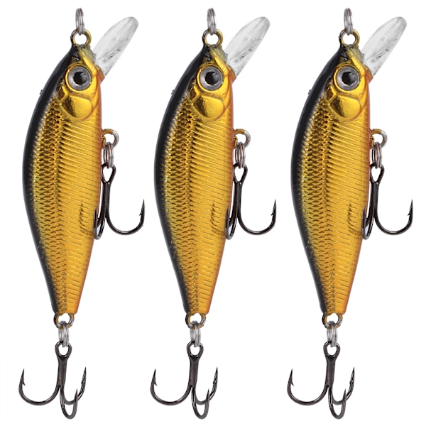 3 stk Dobbel Krok Synkende Tunge Agnfisk Minnow Kunstig Livaktig Agn Fiskeredskap 6#