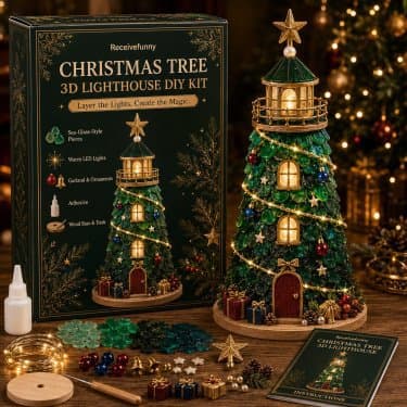 Begyndervenligt DIY-julefigurssæt med lys, julepynt til træ og bordplade Reindeer