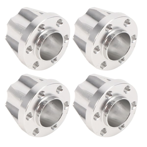 4st 1.9 Tum Aluminiumlegering Silver Hjul Hex Nav Passar SCX10 1/10 RC Bilmodell 17mm