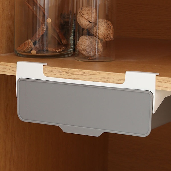 CupboardStore Ulosvedettävä Laatikko Hyllylle, Keittiösäilytys, Tilaa Säästävä, Harmaa